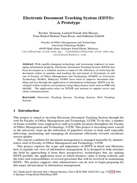 Electronic Document Tracking System (EDTS) .